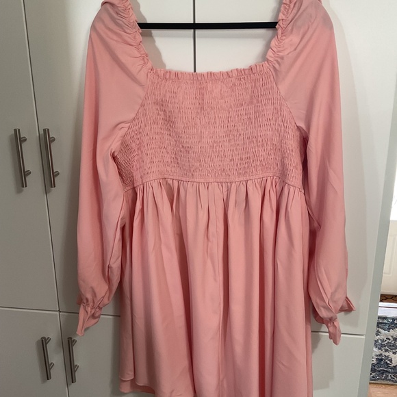 SHEIN MOOSTA Plus Size Lace Up Front Bell Sleeve Dress Renaissance Style - Picture 6 of 6